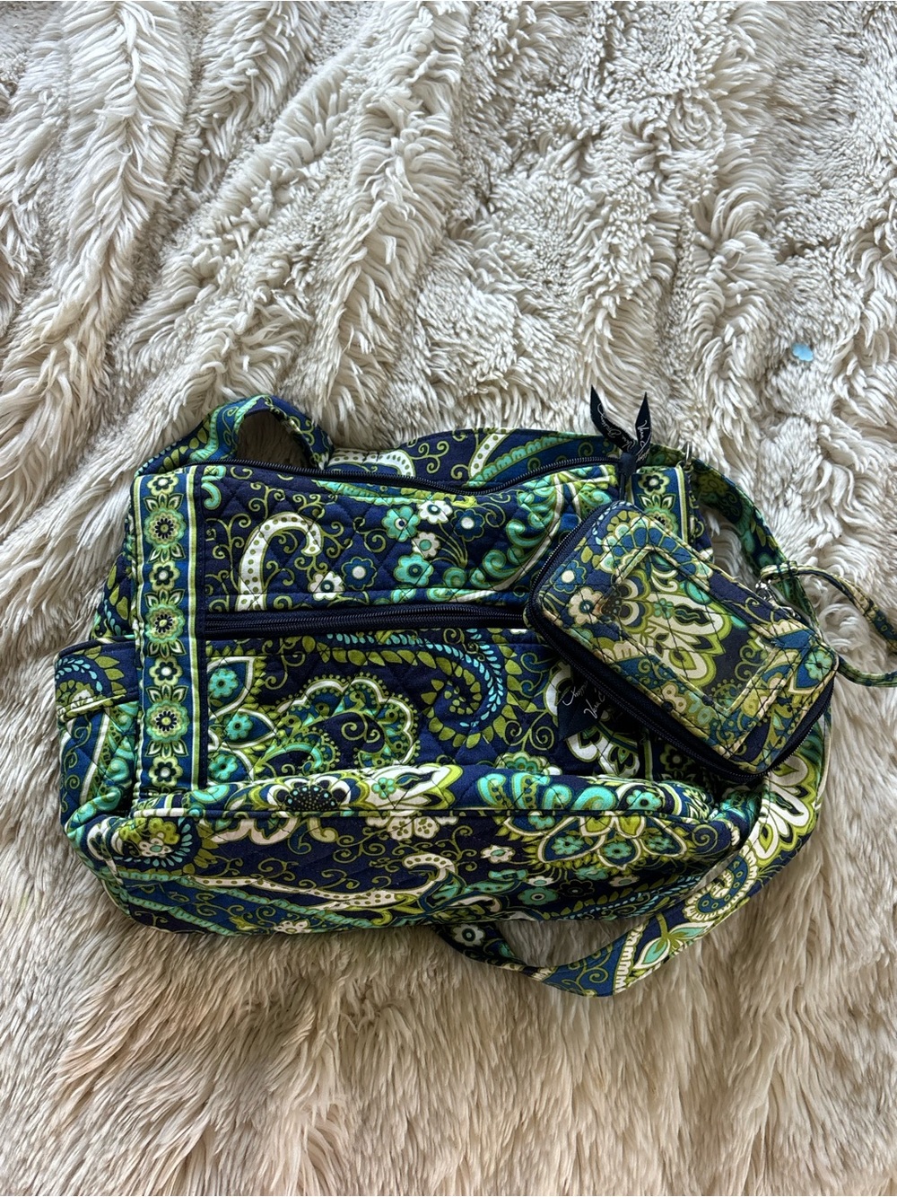 Vera Bradley Navy & Green Paisley Bag
